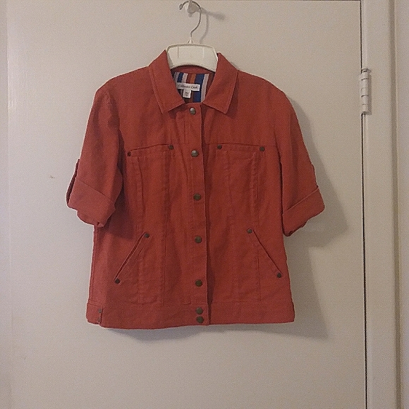 Coldwater Creek Linen Blend Snap Button Jacket Size 10 - Picture 11 of 15